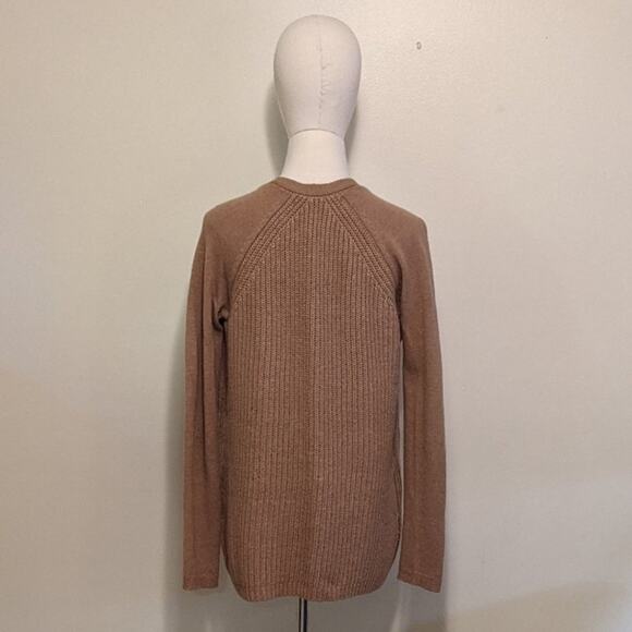 Max Studio Wool Ribbed Knit Camel Tan Cardigan Sweater Fall Winter Layering S - Picture 12 of 12